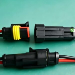 1.5mm pitch connector, waterproof wire harness, automotive 2 pin plug, car electrical cable, male female connector, IP67 wiring, auto repair wire, red black cable, custom cable assembly, LED light wire