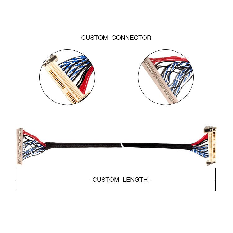 Custom Wiring Harness 41 Pin Led to Lcd Converter 40 30 Lvds Cable for Mini Itx Motherboard