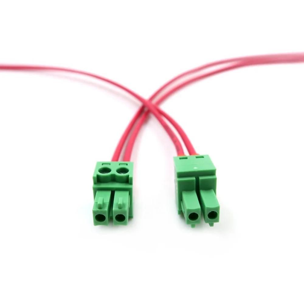 Custom Green Right Angle Pitch Pin Screw PCB Terminal Block Connector Cable Wring Harness